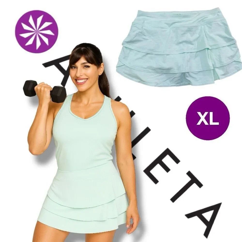 Athleta Women's Wherever Ruffled Layered Active Golf Tennis Skirt Skort XL